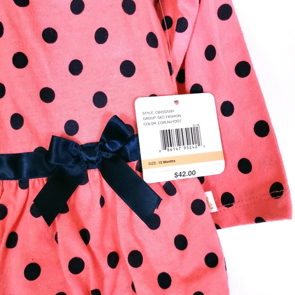 Cuddle Bear Collection Girl 2pc Set Top Bottom Polka Dot Size 12M - NWT - Picture 2 of 4
